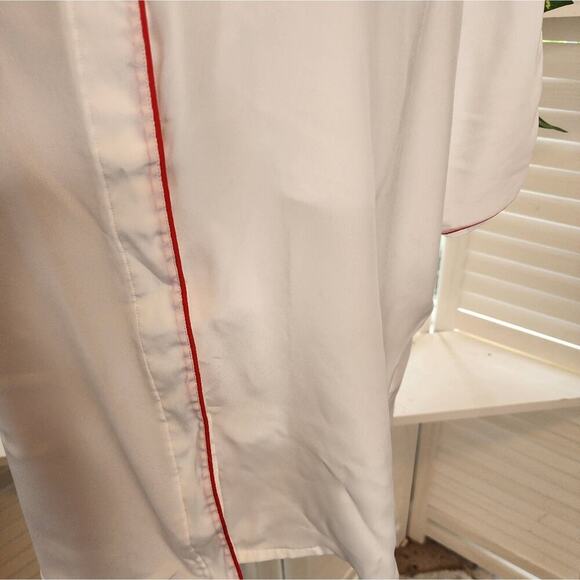 OSCAR DE LA RENTA WHITE BUTTON DOWN WITH RED ACCENTS SIZE 10 - Picture 3 of 6